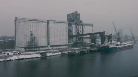 Huge grain terminal Stock Footage 49093358