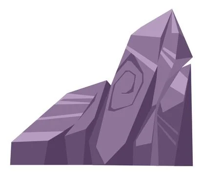 Huge gray stone boulder or rock cartoon vector Stock Illustration