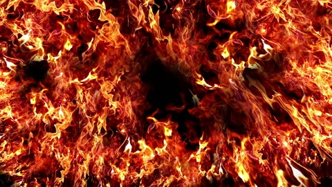 Huge Hell Fire Stock Footage 92837556