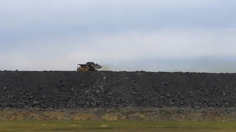 A huge hill of coal Stock Footage 101573807