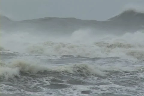 Huge Hurricane Waves Stock Footage 12760812
