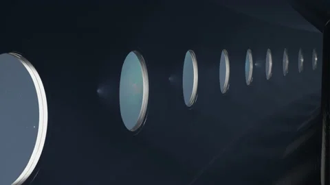 Huge illuminator's of an unknown spaceship interior at an empty galaxy.  Video stock 136240783