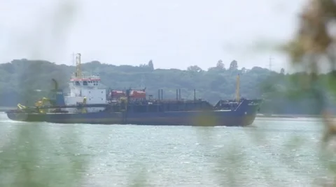 Huge Industrial Container Ship Vídeo Stock 54027800
