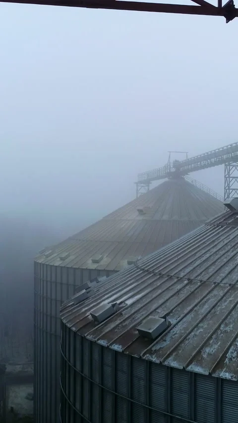 Huge industrial elevator storages.  Stock Footage 308305174