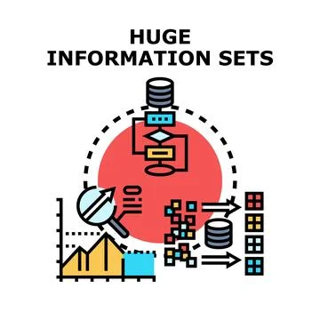 Huge information sets analyzing and processing concept Stock Illustration