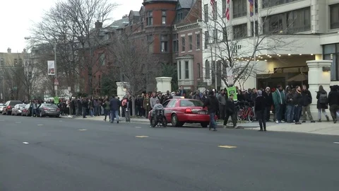 Huge Lines for Joints Pro-Marijuana Inaugural Protest Stock Footage 71808115