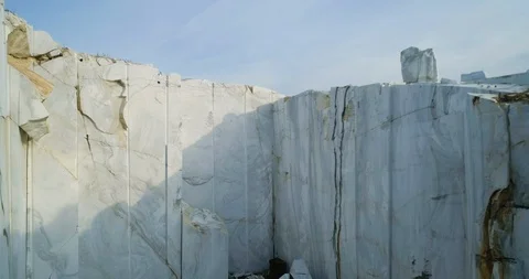 Huge marble blocks at marble quarry site Stock Footage 116654972