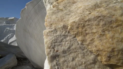 Huge marble blocks at marble quarry site Stock Footage 145467687