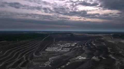 Huge marble quarry, deep quarry, large long quarry, large excavations Stock Footage 244259759