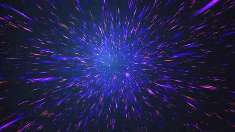 A huge mass of light particles rushes towards the camera. Space trip. Stock Footage 168340443