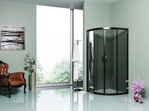Huge Master Bethroom.  3D Render Illustrazione stock