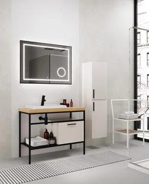 Huge Master Bethroom.  3D Render Illustrazione stock