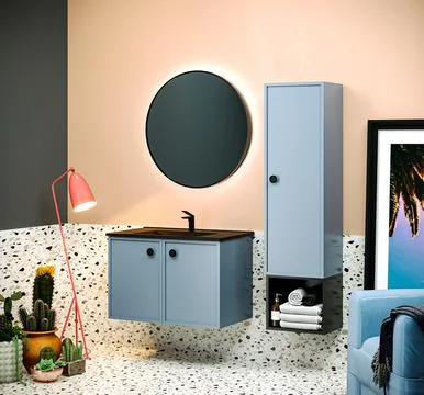 Huge Master Bethroom.  3D Render Illustrazione stock
