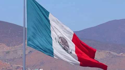 Huge Mexican flag in Ensenada Mexico | Stock Video | Pond5