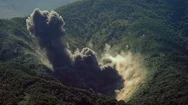Huge Military-Grade Explosion (Bomb) In The Mountains Stock Footage