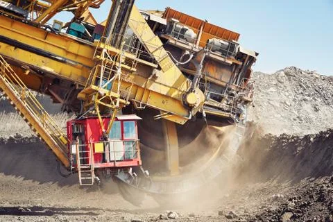 Huge mining machine in the coal mine 写真素材