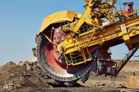 Huge mining machine in the coal mine Foto stock