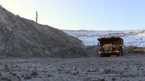 A huge mining truck working in a quarry. Stock Footage 122686473