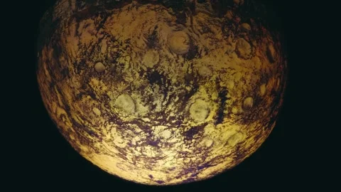 A huge model of the moon with craters painted with fluorescent paint Stock Footage 333353402
