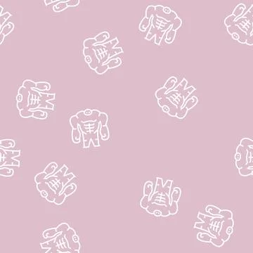 Huge monster line seamless pattern 스톡 일러스트