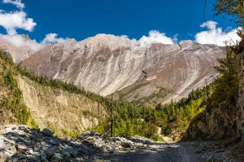 Huge mountain massif Stock Photos