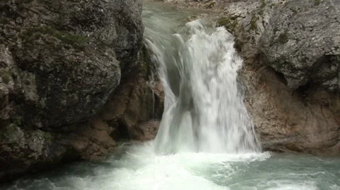Huge mountain stream. Waterfall. Hydro power. Stock-Footage 32428860