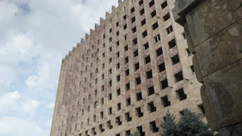 A huge multi-storey building in Abkhazia Stock Footage 158995072