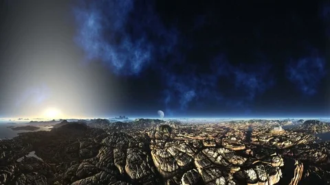 Huge Nebula and Alien Planet Stock Footage 77129407