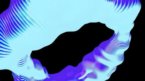 A huge neon blue cloud. Design.A black background on which a blue ring of paint Illustrazione stock