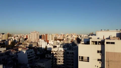 Huge Nuclear Explosion Over a Big City. Ascending aerial drone shot. Stock Footage 217918762