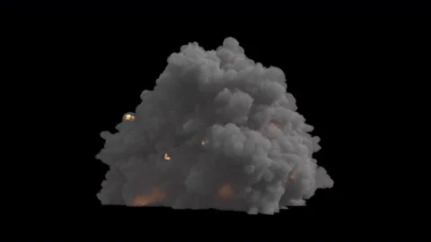 Huge nuclear explosion, Volcanic eruption clouds - Alpha Channel Stock Footage 135598670
