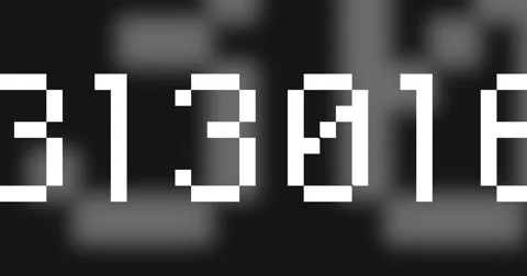 Huge numbers rolling with reflection black white Stock Footage 67233688