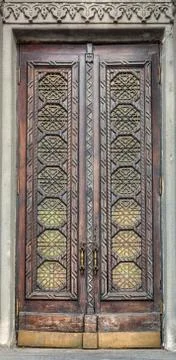 Huge old door. Stock Photos