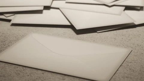 Huge overflow of mail envelopes stacked in a messy pile around the mailbox. 4KHD 스톡 동영상 119980589