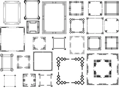 Huge pack of different style frames Stock Illustration