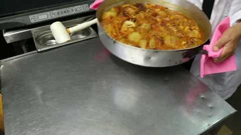 Huge pan with mixed stuffed vegetables Stock Footage 64328511