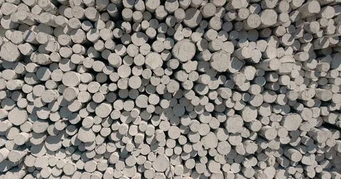 Huge piles of tree trunks Stock Footage 74792977