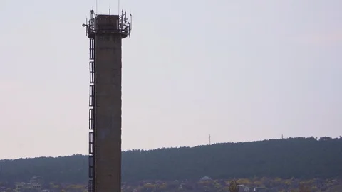 Huge pipe over the plant Stock Footage 105728330
