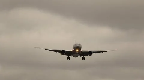 Huge plane flies Video stock 45425986