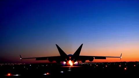 Huge plane ready to takeoff Stock Footage 313325537
