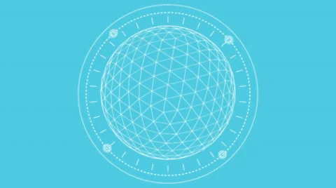 Huge polyhedron inside the dial. Alpha matte Stock Footage 33952397