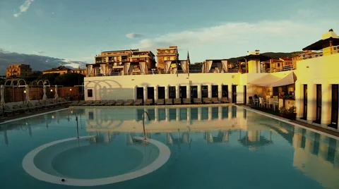 A huge pool full of crystal clear water Stock Footage 59725375