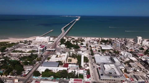 The huge port of Progreso in Yucatán, Mexico Stock Footage 144373779