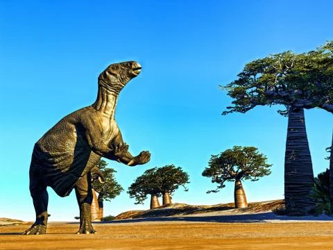 Huge prehistoric dinosaur 库存插图