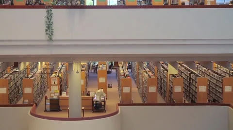 HUGE PUBLIC LIBRARY Stock Footage 41663538