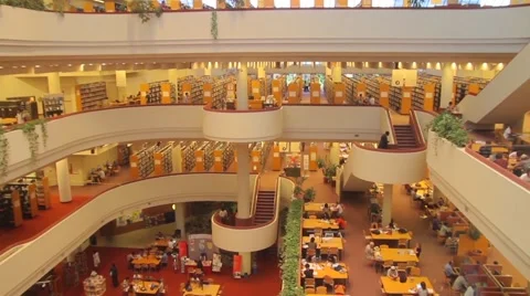 HUGE PUBLIC LIBRARY Stock Footage 41663922