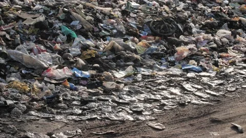 Huge Quantity Of Plastic Garbage And Other Pollution Video stock 155269485