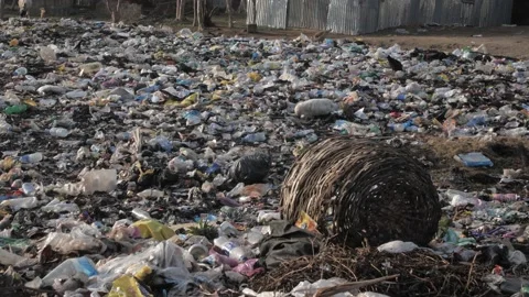 Huge Quantity Of Plastic Garbage And Other Pollution Video stock 155357716
