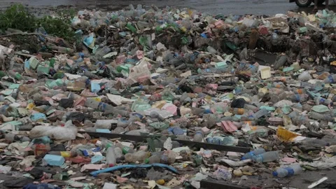 Huge Quantity Of Plastic Garbage And Other Pollution Видео 156782144