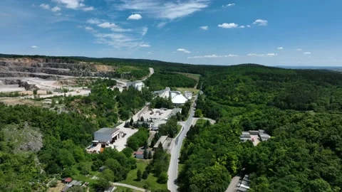 Huge quarry of Devonian limestone with huge walls in South Moravia, Czechia Stock Footage 228435704